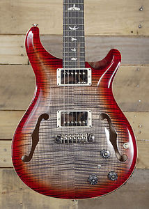 PRS Hollowbody II Electric Guitar 10 Top and Back Charcoal Cherry Burst w/ Case