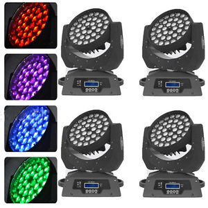 36 x 10W RGBW LED Zoom Moving Head Light 360W Wash DMX 16CH Party Show DJ 4PCS