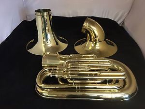 Conn 10J Full Size Bb 3 Valve Brass Tuba w/Detachable Upright & Bell-front Bell