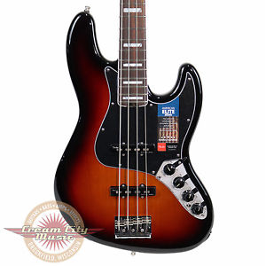 Brand New Fender American Elite Jazz Bass J Bass 3 Tone Sunburst 3TS Demo Model