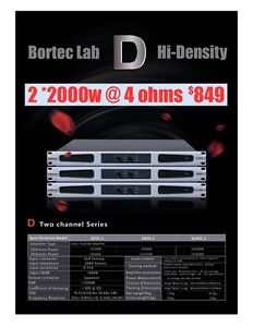BORTEC LAB 4000W 2/CH 1U DIGITAL AMP SUBWOOFER POWERSOFT CROWN LINE ARRAY QSC