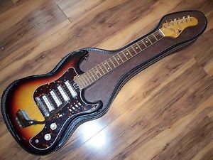 VINTAGE RARE TEISCO CHECKMATE ELECTRIC GUITAR, 4 PICKUP, GREAT PLAYER W/CASE