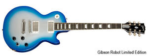 Guitarra eléctrica Gibson Les Paul Robot Studio Blue Silver Lt. Edition 1st Run
