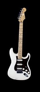 FENDER American Deluxe Stratocaster Olympic Pearl 6 String Solid Electric Guitar