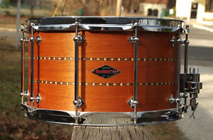 2015 Craviotto 8x14 Mahogany Solid Snare Drum w/ Double Walnut Inlay Beautiful!