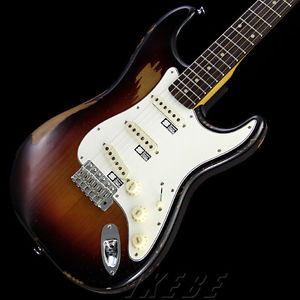 CUSTOM GUITAR E-SE-145R/RE AGED 3 Tone Sunburst Free Shipping From Japan #A88