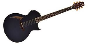 ESP LTD TL-6 Thinline 6 Acoustic-Electric Guitar, Black