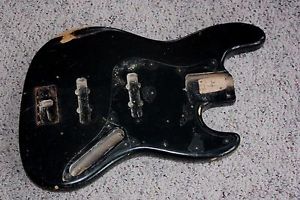 1970 1971 1972 Fender Jazz bass body original black 4 lb 11 oz 4-bolt