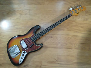 1965 Fender Vintage Jazz Bass Sunburst L Series Aged Condition Original Finish