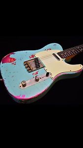 Leo Fender "Tribute" 1967 Relic Telecaster Blue Over Pink Paisley SkB Case