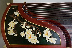 Dunhuang Guzheng, Chinese Zither Harp, 敦煌特氏古夷蘇木/浮光溢彩/玉蘭望春玉蘭圖案 -- 古筝