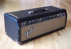 1966 Fender Showman Blackface Vintage Tube Amplifier Piggyback Head, Serviced