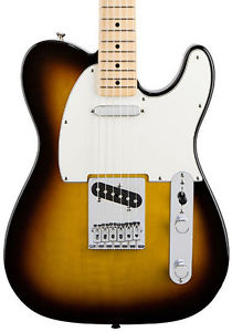 Fender Standard Telecaster Electric Guitar, Brown Sunburst, Maple Neck (NEW)