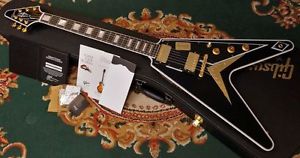 Gibson Custom Shop Flying V Custom / Ebony (  CS601898) New    w/ Hard case
