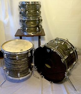 Vintage Rogers Holiday "Black Strata" Drum Set - Made in USA