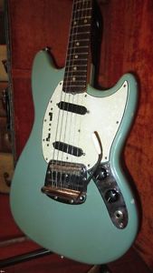 Vintage 1965 Fender Mustang Electric Guitar Daphne Blue A Neck L Plate OHSC