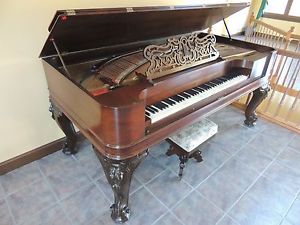 1871 Chickering Antique Square Grand Piano & Matching Stool