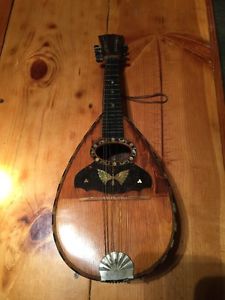VINTAGE GREEK BOUZOUKI GREEK INLAID LUTE MANDOLIN . RARE ! MAKER MARK?