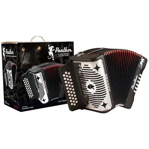 NEW Hohner Panther 31 Button GCF Sol BLACK Diatonic Accordion - SHIPS WORLDWIDE