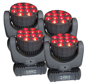 4X New Pro 12x10W CREE RGBW (4in1) LED Beam and Wash Moving Head stage Lighting`
