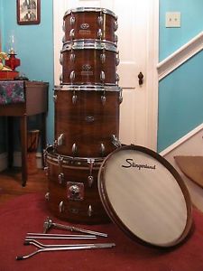 vintage 70s Slingerland drum set , beautifully figured wood grain  drum kit