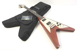 2002 Gibson Flying V Electric Guitar - Worn Cherry & Crescent Inlays w/Gig Bag