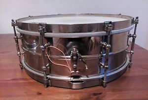 Vintage Ludwig 1920s 14" x 5" Eight 8 Lug Nickel on Brass NOB Snare Drum