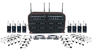 Vocopro MIB-QUAD-8B 8 CH UHF Hybrid Wireless Headset/Lapel Microphone BAG system
