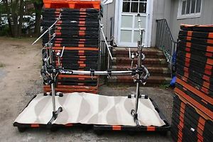 WOW! GIBRALTA HARDWARE 3 SIDED CHROME DRUM RACK WITH ACCESSORIES TOTALLY MINT