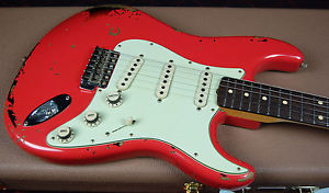 Fender Custom Shop Michael Landau 1963 Stratocaster Relic Fiesta Red / Sunburst
