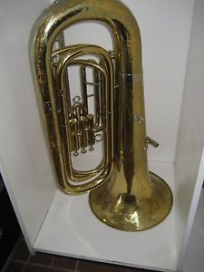 MIRAPHONE BBb 4 VALVE TUBA, REPAIRMANS SPECIAL, NEEDS BELL AND DENT WORK!