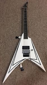 ESP LTD ALEXI-600 SCYTHE - White with Black Stripe
