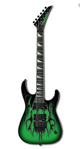 PRE-ORDER! USA Jackson Custom Shop DK1 Dinky electric guitar green flames 1/12