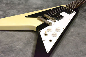 SALE!! Greco MSV-65 Black&White, Michael Schenker Flying V type, guitar, j220212