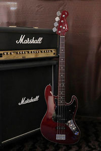 Fender Japan Aerodyne Jazz Bass AJB /Old Candy Red Binding body/Matching head