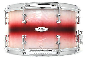C&C Maple/Gum Snare Drum 14x8 Pearl Red Candy Burst