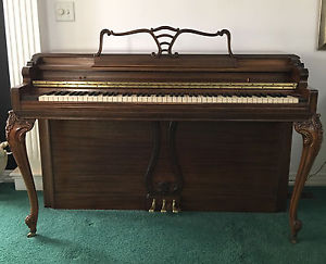 Beautiful 1949 Gulbransen Piano. French Provincial style in Cherry wood finish.