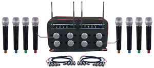 Vocopro MIB-QUAD-8H 8 CH UHF Hybrid Wireless Handheld Microphone BAG system