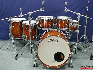 Ludwig USA Legacy Maple Exotic Shellset "Waterfall Bubinga" 22,10,12,14,16"+SD