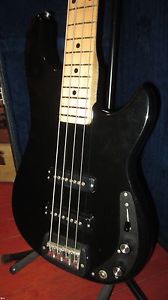 Original 1983 G & L SB-2 Solidbody Electric Bass Guitar Black w/ Original Case
