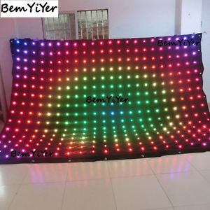 P15cm 3*4m led video curtain/motion drape/remote/SD/wedding/dj shows/backdrops