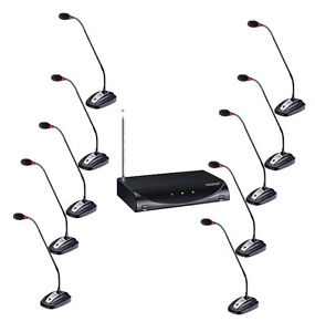 Meeting Room 1 to 10 Table Gooseneck Conference Wireless Microphone Mike System