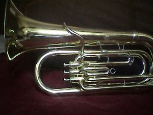Tuba in Brass Gold Lacquer E Flat Big Tuba Low Pitch With Free Case & Mouth pc.