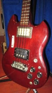 Vintage 1977 Guild JSB-2 Solidbody Electric Bass Cherry Red With Original Case