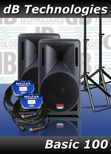 Pair dB Technologies Basic 100 Speakers Bundle