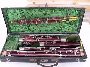 Vintage German Gebruder Moennig Maple Wood Pro Bassoon Fagott New Pads and Corks