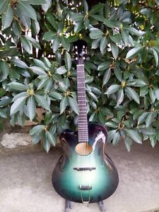 17inch lefty handmade jazz guitar carved with solid wood made by Mr Wu in stock