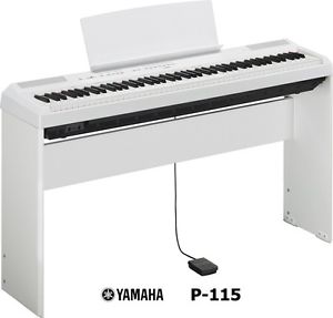 YAMAHA P115 W WHITE PIANO DIGITALE PIANOFORTE 88 TASTI PESATI CON STAND L-85