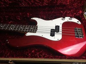 1987 Fender Precision Bass guitar (Japan) Candy apple red