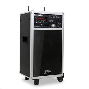 SISTEMA PORTATIL DJ PA SKYTEC ALTAVOZ DVD 2 MICROS RADIO USB SD 250W VATIOS PRO